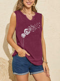 YIUIERE Womens Floral Graphic Tank Top V Neck Sleeveless Purple1 Size S