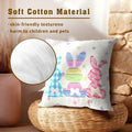 Easter Rabbit Cotton Throw Pillow Covers 18x18 Inch Set of 2 Buffalo Plaid