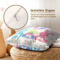 Easter Rabbit Cotton Throw Pillow Covers 18x18 Inch Set of 2 Buffalo Plaid