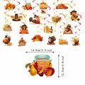 36 PCS Thanksgiving Hanging Swirls Ceiling Streamers Turkey Pumpkin Leaves