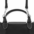 DEVPSISR Leather Adjustable Purse Strap for Longchamp Handbag Black Silver