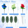 Riceshoot Artificial Memorial Red Lily Bouquet for Gravesite, Single Stem