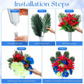 Riceshoot Artificial Memorial Red Lily Bouquet for Gravesite, Single Stem