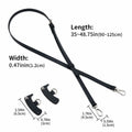 DEVPSISR Leather Adjustable Purse Strap for Longchamp Handbag Black Silver