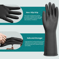 Petacffe Kitchen Cleaning Rubber Gloves Medium Non-Slip Waterproof