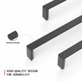 homdiy 5Pack 6.25in Matte Black Cabinet Handles 160mm Hole Centers