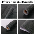 LOVADA Peel and Stick Black Wood Wallpaper 17.5x100 Inch Self Adhesive