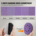 Sbestily 6" Hook & Loop Sanding Disc with Hand Pad for Metal Wood