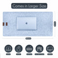 EROS Office Products Non-Slip Felt Desk Mat Light Gray Extra Large XL