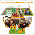 Kids Dollhouse Playset Portable School Bus with 46 Accessories Multicolor