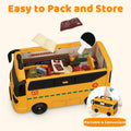 Kids Dollhouse Playset Portable School Bus with 46 Accessories Multicolor