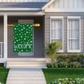 ZAEW St. Patrick's Day Shamrocks Burlap House Flag 28x40 Inch Green Double Sided