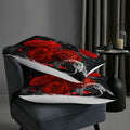 AILONEN 3D Oil Painting Red Rose Comforter Set Twin Size 3 Pieces