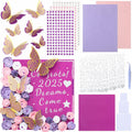 Knitgrip Graduation Cap Decoration Kit 98 Pc Purple Faux Flowers Butterfly