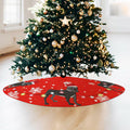 Great Dane Christmas Tree Skirt Red 48 Inch Winter Decoration