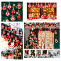 Chuangdi Christmas Ball Ornaments Striped Polka Dots 2.36'' 24 Pcs