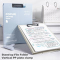 DAIZART Durable Plastic A4 File Folder with Iron Clamp Creamy White