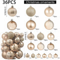 YiYunFloral Christmas Ball Ornaments 36pcs Shatterproof Champagne Xmas Decor