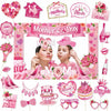 Mothers Day Decorations 23pcs Photo Booth Props Pink Frame Party Supplies
