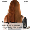 BestBy08/26 Hair Dye Shampoo 3-in-1 Coconut Oil Instant Color Cherry Brown