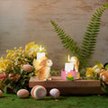 AMOYYT Easter Bunny Figurines 3.5in Resin Candle Holder Table Decor 2Pcs
