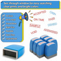 YIEMI Self-Inking Office Stamp Blue Red Ink Clear Crisp Impressions