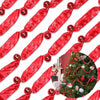 Jutom 2 Pack 6 Yards Burlap Christmas Garland with Jingle Bells Red Black
