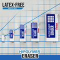 Pentel HI-Polymer Eraser Combo Pack 6 Caps 1 Large White ZEH0210BP7