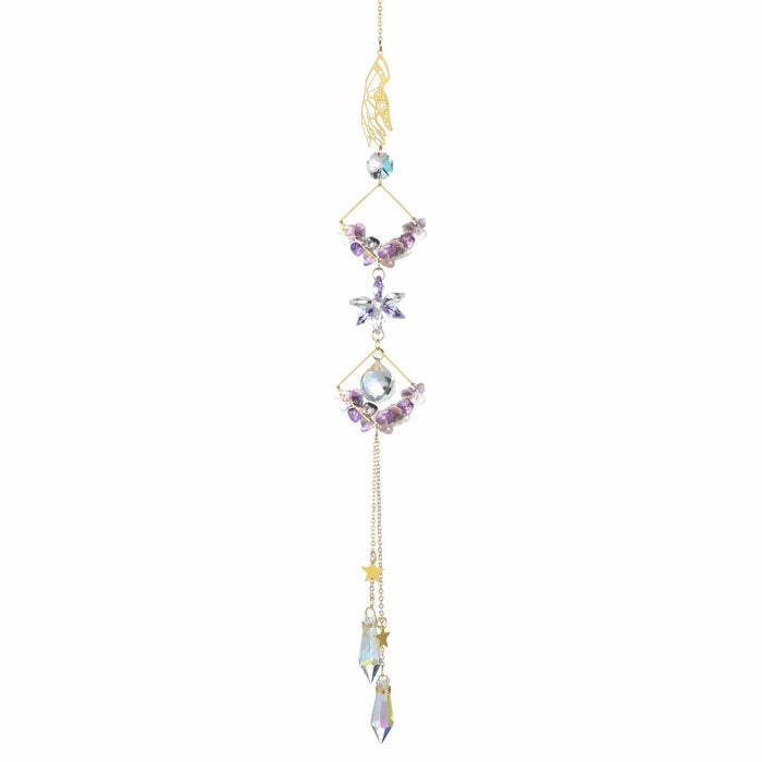 Venusorn Natural Crystal Flower Chains Purple - Window Décor Sun Catchers
