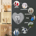 TocTen Adhesive Hooks 12 Pack Heavy Duty Clear Waterproof 30lb Max Load