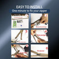 YAFIYGI 12PCS Zipper Replacement Kit Metal Plastic Nylon Coil Repair