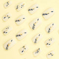RUOKEXIN Acrylic Press On Nails Short Square Pink Gold Glitter 24Pcs