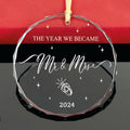 RchSLK Wedding Crystal Ornaments Mr and Mrs Our First Married 2024 Gift