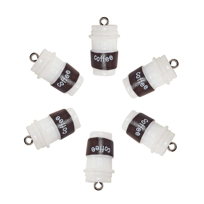 DanLingJewelry 20pcs Resin Coffee Cup Pendants with Loop for DIY Crafts