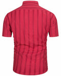 TUNEVUSE Mens Striped Hawaiian Button-Down Shirt Wine Size XL