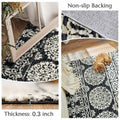 jinchan Boho Area Rug 4x6 Machine Loomed Vintage Floral Black White