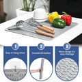 Silicone Dish Drying Mat Heat-Resistant Non-Slip Grey 15.7x17.7 Inch