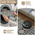 jinchan Boho Area Rug 4x6 Machine Loomed Vintage Floral Black White