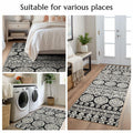 jinchan Boho Area Rug 4x6 Machine Loomed Vintage Floral Black White