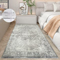2x6 Faux Wool Runner Rug Non Slip Washable Vintage Rubber Backing Black