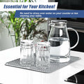 Silicone Dish Drying Mat Heat-Resistant Non-Slip Grey 15.7x17.7 Inch