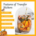 AFRITEE Transfer Stickers 8 Sheets Orange Thanksgiving Autumn Pumpkin Decor