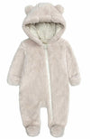 Baby Hooded Fleece Jumpsuit Snowsuit Bear Ears Warm 6-9 Months