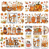 AFRITEE Transfer Stickers 8 Sheets Orange Thanksgiving Autumn Pumpkin Decor