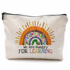 QGFM Teacher Makeup Bag Rainbow Cosmetic Purse Multicolor Travel Pouch