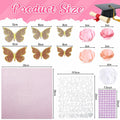 Knitgrip Graduation Cap Decoration Kit 98 Pc Pink Faux Flowers Butterfly