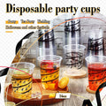 Skyley 100 Pcs 16 oz Black Rimmed Swirl Plastic Cups Disposable Party
