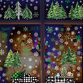 134 PCS Christmas Window Stickers Buffalo Plaid Truck Snowflake Black White