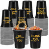 Jingmore 50 Pcs 16oz Disposable Bridal Shower Cups Black Gold