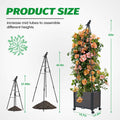 GOTRUTH Obelisk Trellis with Planter Boxes 63" Rustproof Outdoor Plant Support